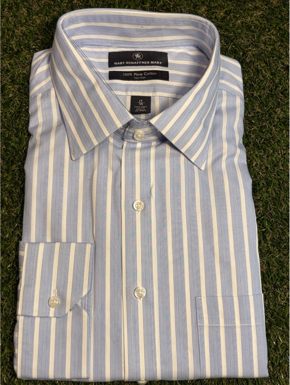 Hart Schaffner Marx Men's Dress Shirt 100% Pima Cotton Size